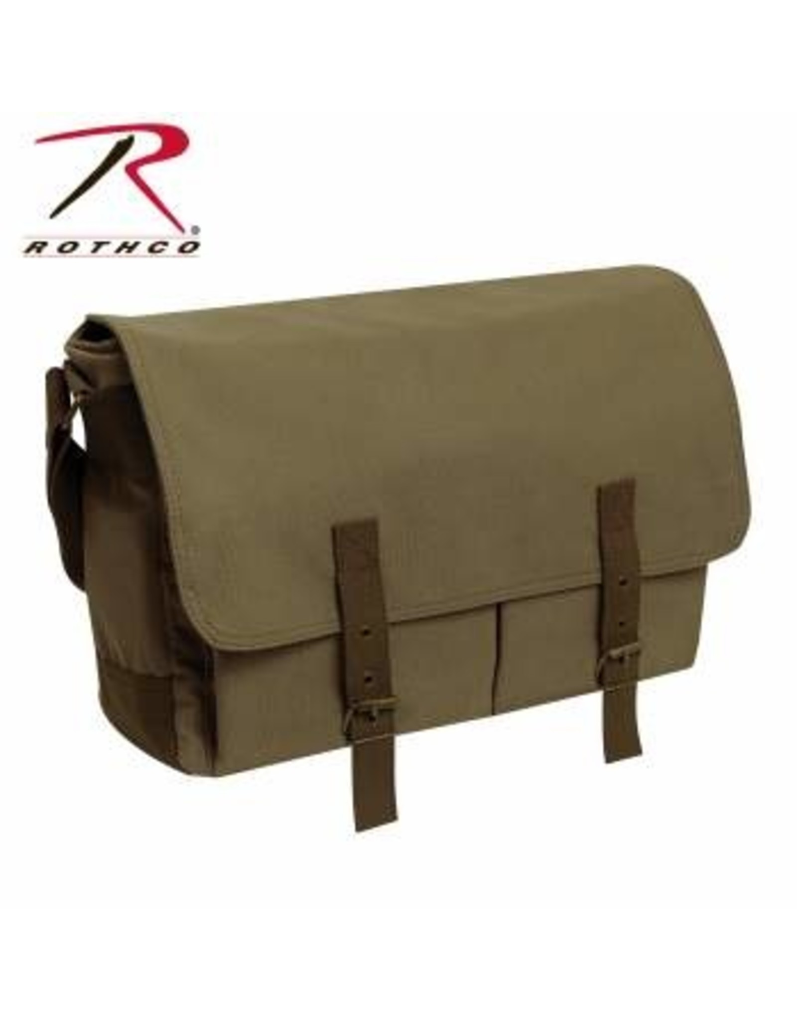 ROTHCO DELUXE VINTAGE CANVAS MESSENGER BAG-OLIVE