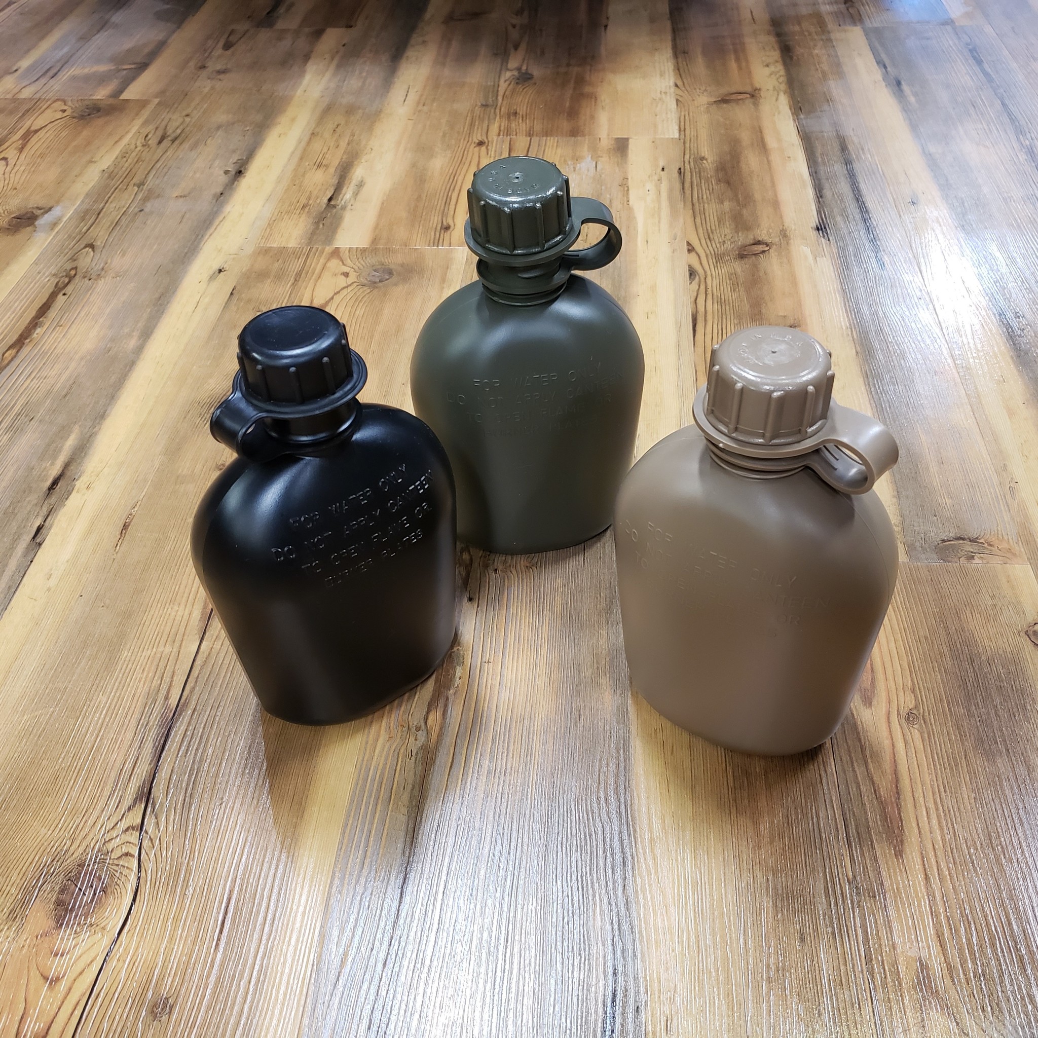 Genuine G.I. 3-Piece 1-Quart OD Plastic Canteen