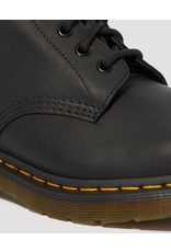 DR. MARTENS DR. MARTENS BLACK GREASY LEATHER LACE UP BOOTS