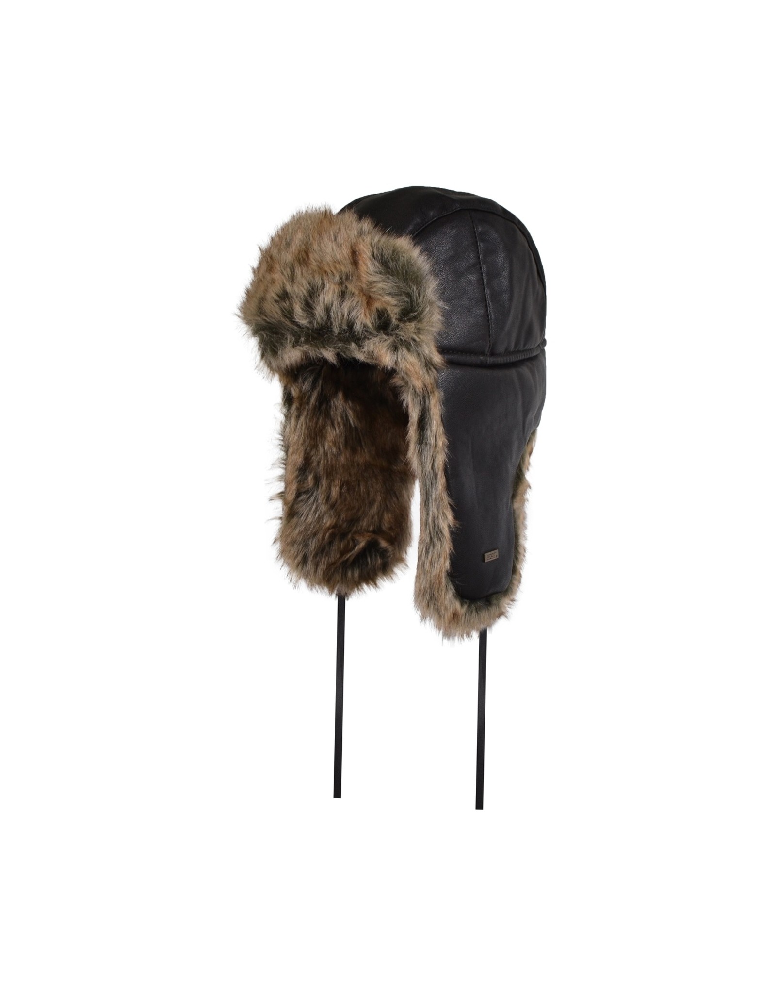 GANKA FAUX LEATHER FAUX FUR HAT