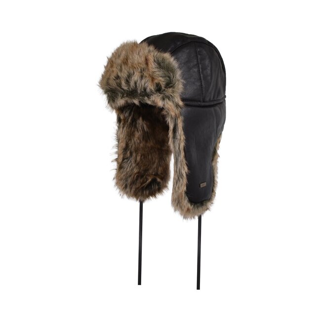 GANKA FAUX LEATHER FAUX FUR HAT