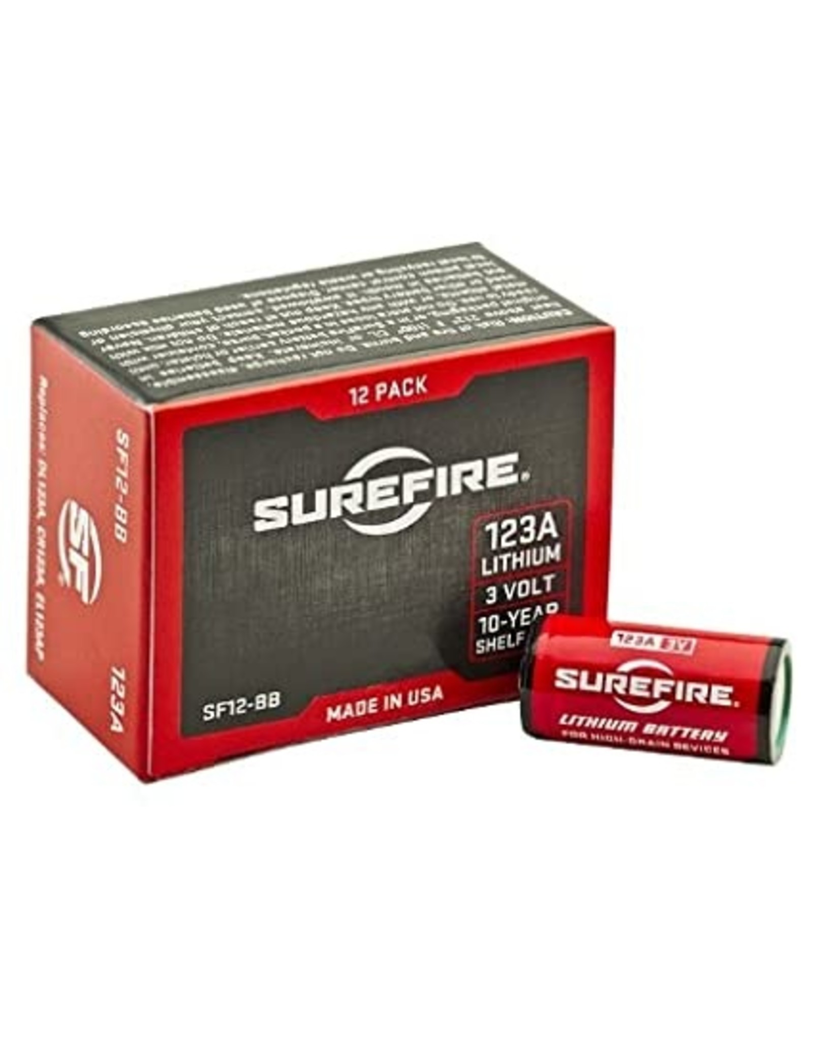 NORTH SYLVA 12 PACK OF SUREFIRE 123A LITHIUM BATTERIES