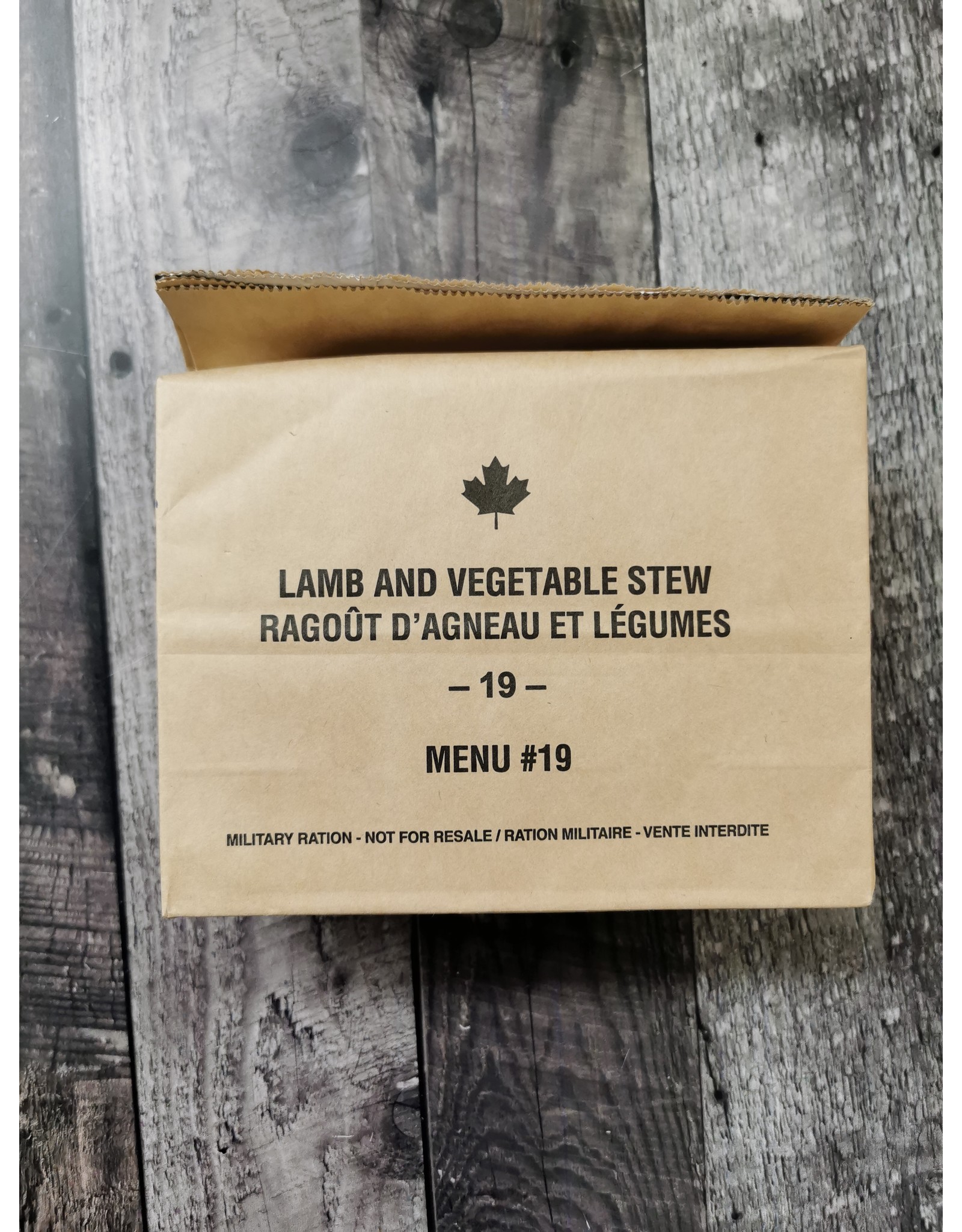 CANADIAN SURPLUS IMP CANADIAN INDIVIDUAL MEAL PACK- SUPPERS