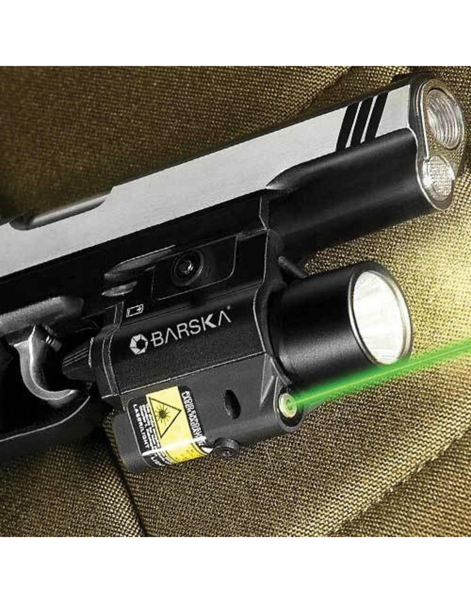 BARSKA OPTICS GREEN LASER WITH 200 LUMEN FLASHLIGHT