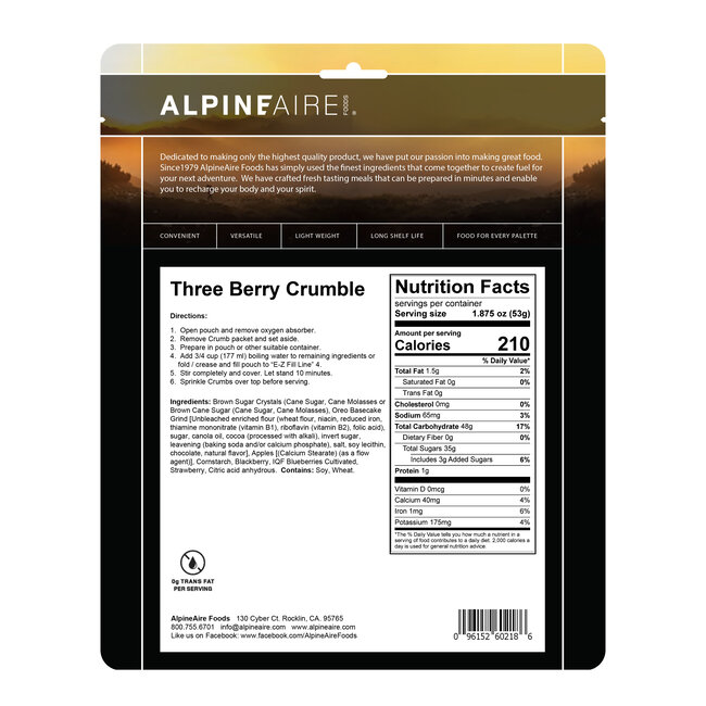ALPINEAIRE ALPINE AIRE FREEZE DRIED FOOD