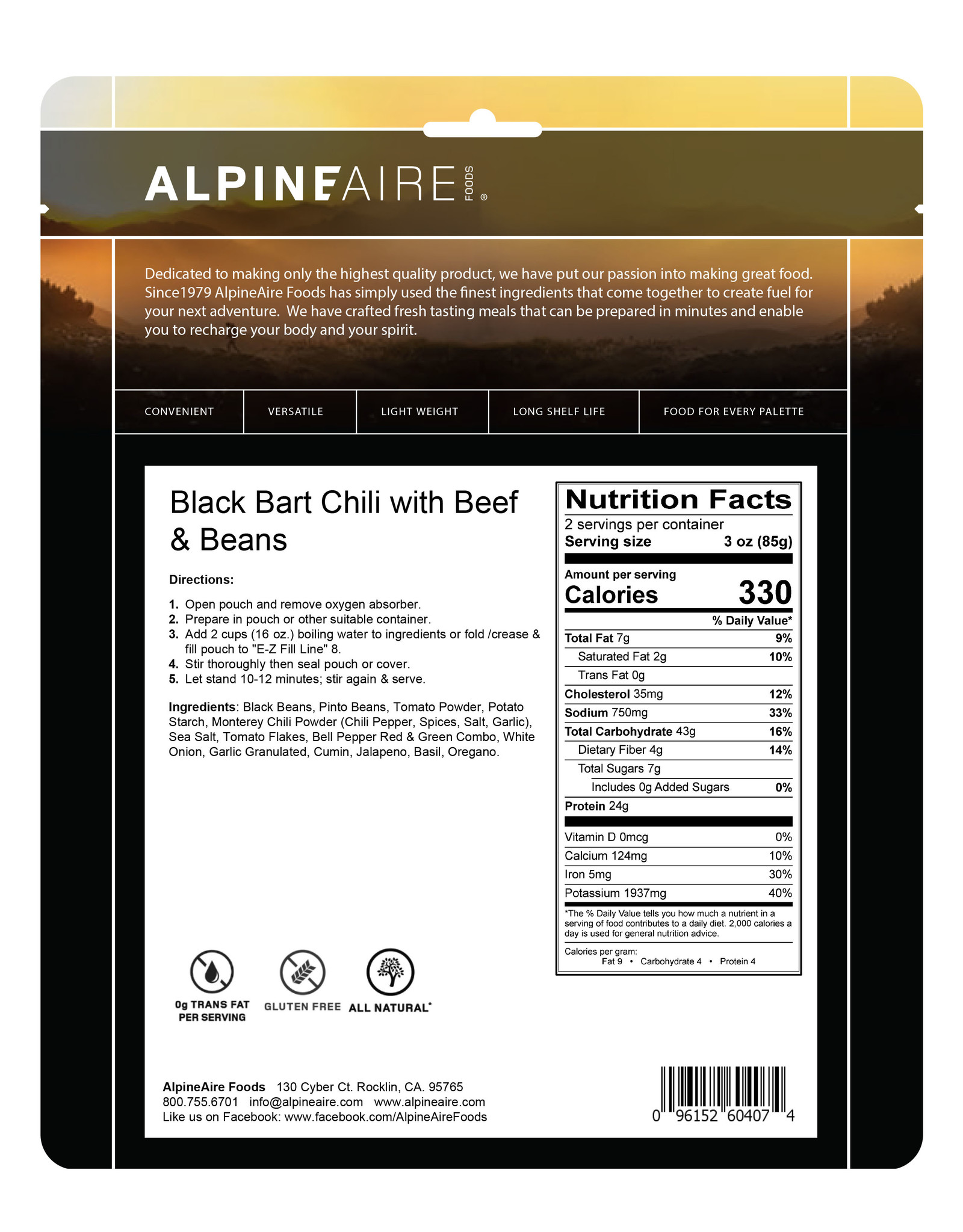 KATADYN ALPINE AIRE FREEZE DRIED FOOD