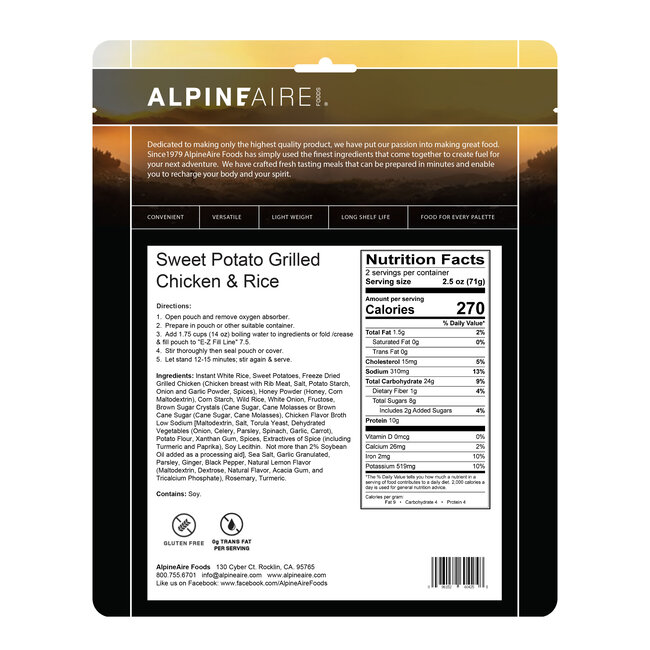 ALPINEAIRE ALPINE AIRE FREEZE DRIED FOOD