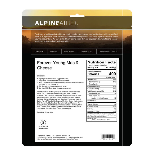 ALPINEAIRE ALPINE AIRE FREEZE DRIED FOOD