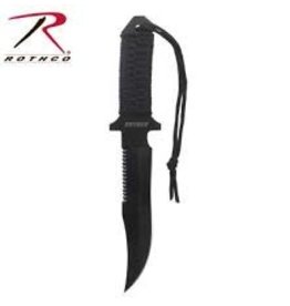 ROTHCO 7 INCH PARACORD KNIFE WITH FIRE STARTER BLACK