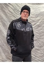 WORLD FAMOUS SPORTS MEN'S 1/4 ZIP PULL OVER SWEATSHIRT W/CAMO TRIM