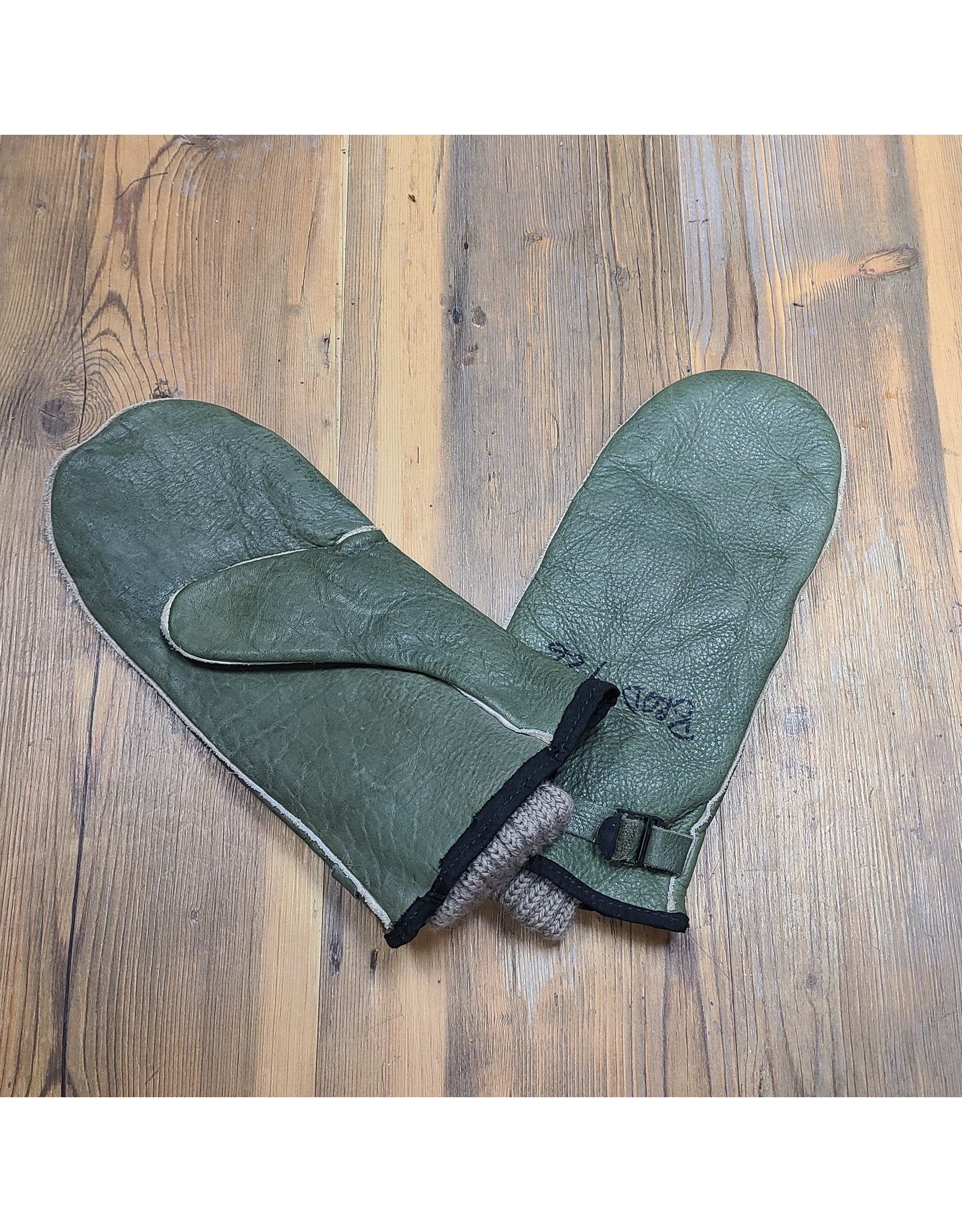 CANADIAN SURPLUS LEATHER MITTENS WITH WOOL LINER