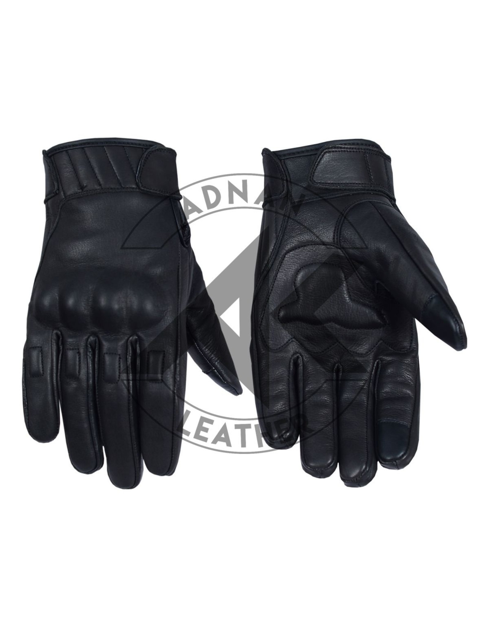 ADNAN LEATHER LEATHER HARD KNUCKLE MOTORCYCLE GLOVES