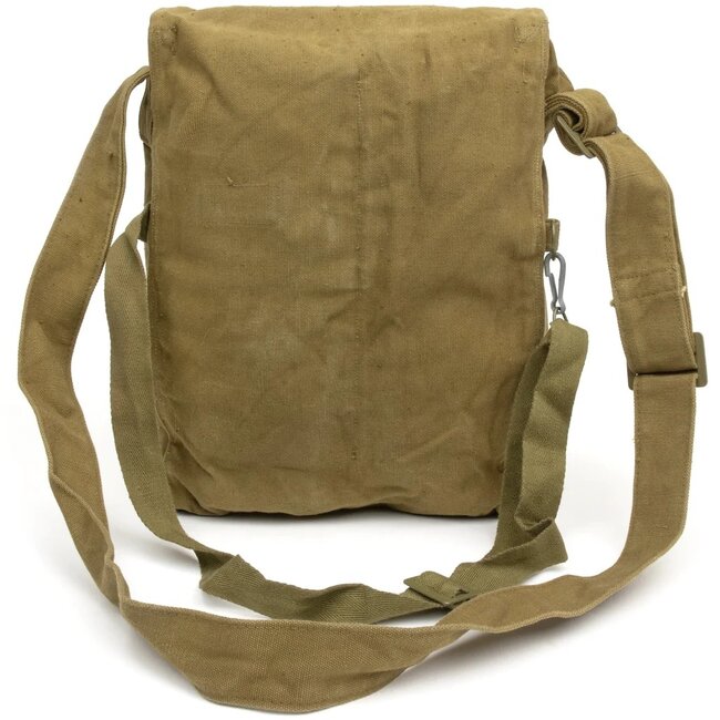 EUROPEAN SURPLUS BREAD BAG CANVAS USED - WOODEN TOGGLES