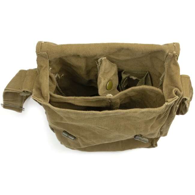 EUROPEAN SURPLUS BREAD BAG CANVAS USED - WOODEN TOGGLES