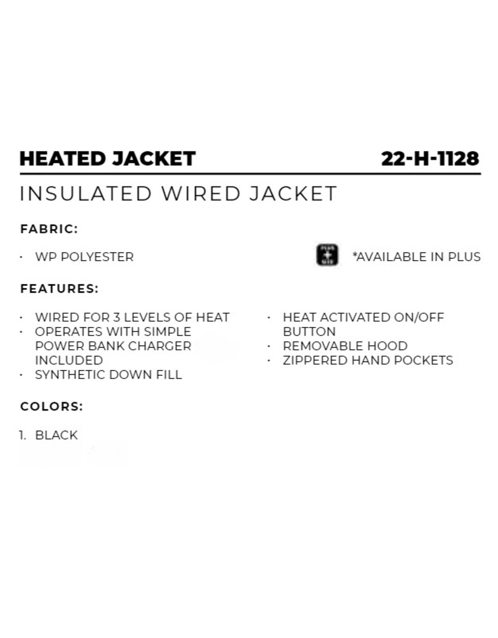 WORLD FAMOUS SPORTS 3 LEVEL HEATED JACKET