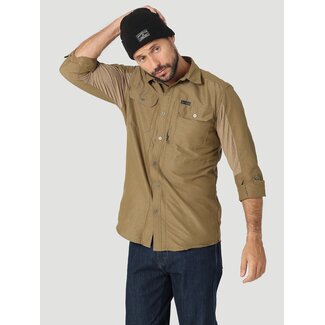WRANGLER MIXED MATERIAL UTILITY SHIRT
