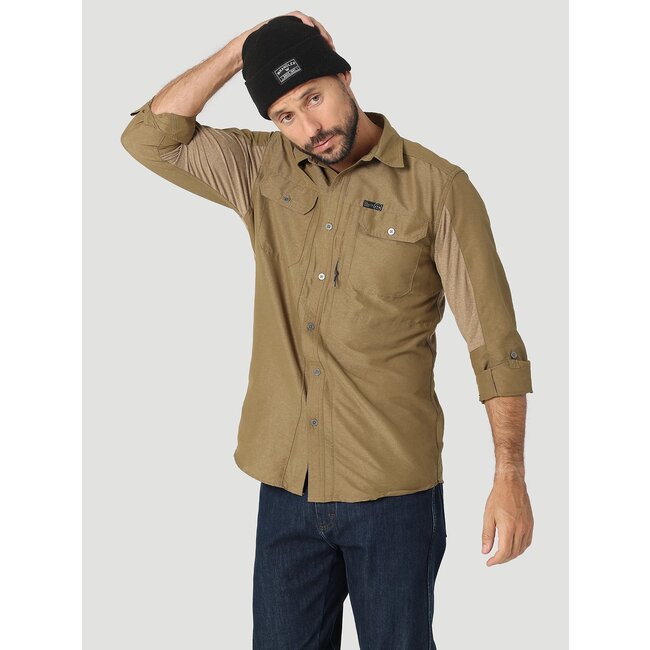 WRANGLER MIXED MATERIAL UTILITY SHIRT