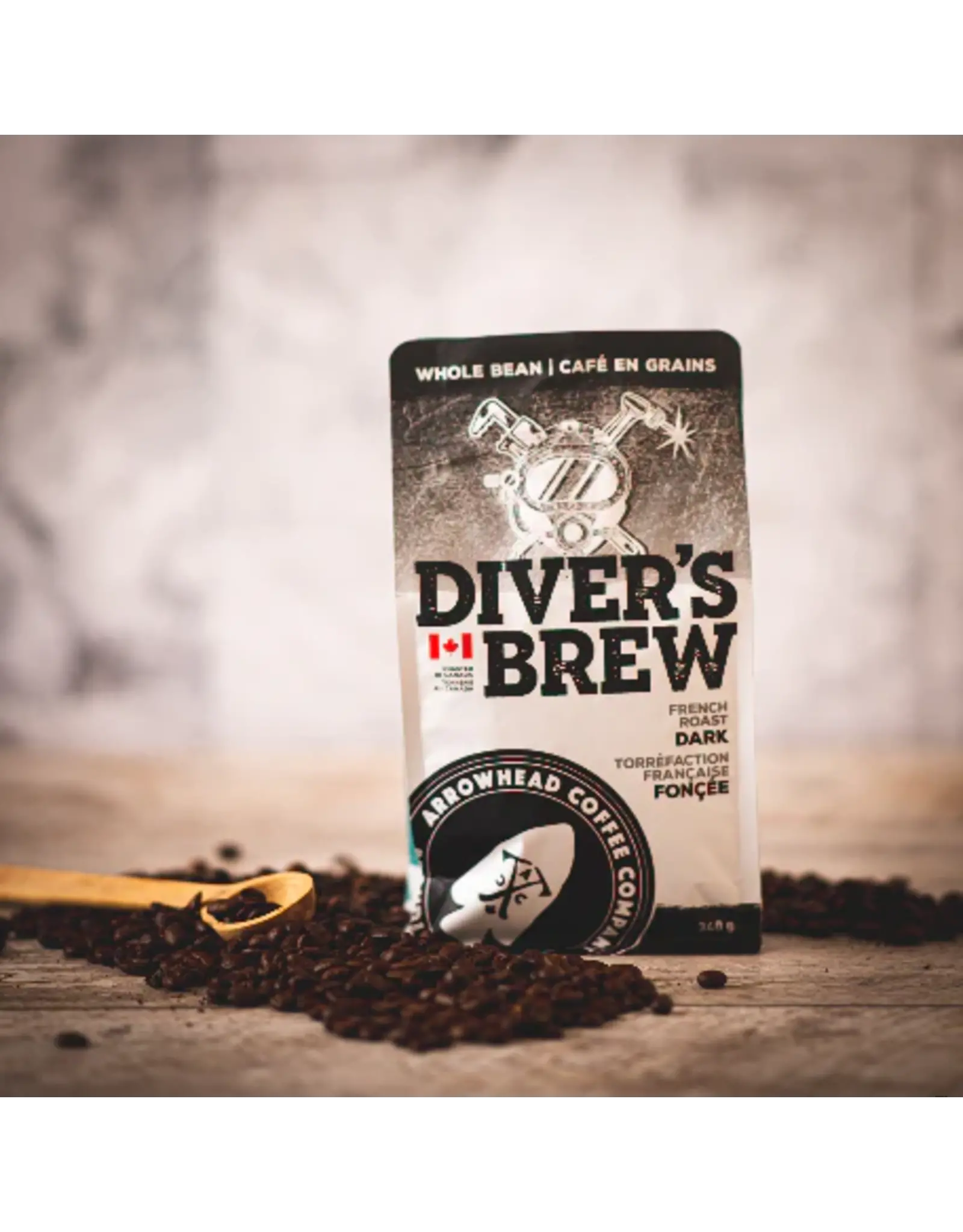 ARROWHEAD COFFEE COMPANY DIVER'S BREW FRENCH ROAST DARK COFFEE (340g)