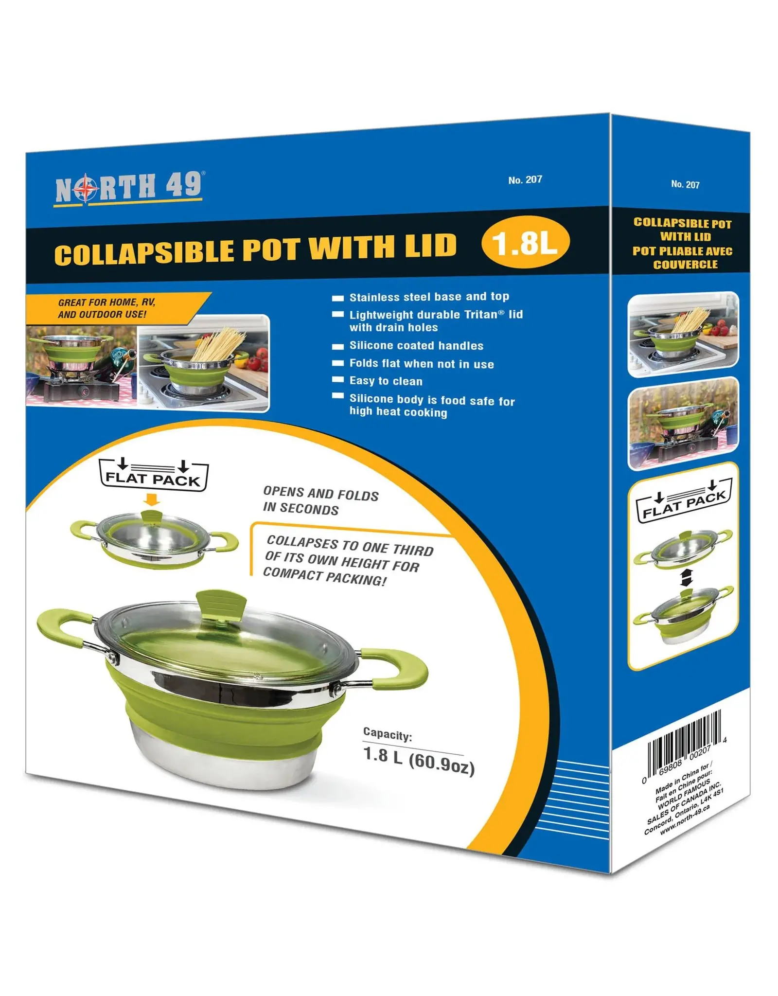 WORLD FAMOUS SALES COLLAPSIBLE POT WITH LID