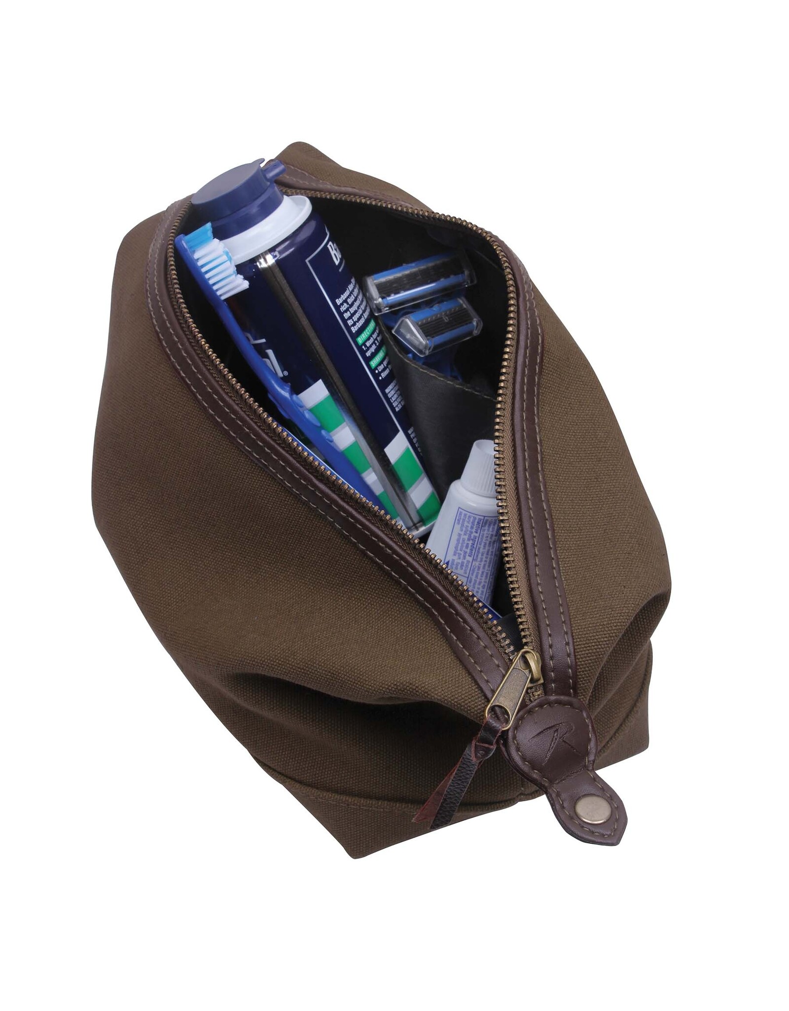 CANVAS/LEATHER TRAVEL KITEARTH BROWN Smith Army Surplus