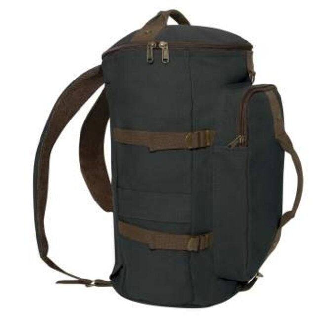 ROTHCO CONVERTIBLE 19" CANVAS DUFFLE - CHARCOAL GREY/BROWN