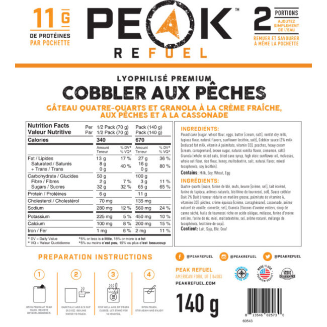 PEAK REFUEL PEACH COBBLER