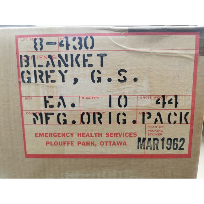 CANADIAN SURPLUS 1950s & 1960s ERA CANADIAN EMERGENCY WOOL BLANKET