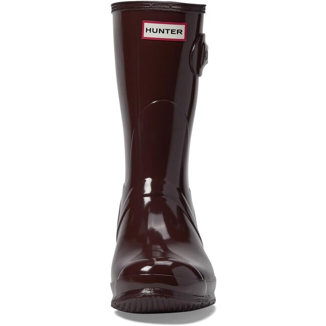 HUNTER WOMEN'S ORIGINAL GLOSS SHORT BOOT - BROWN BOLT