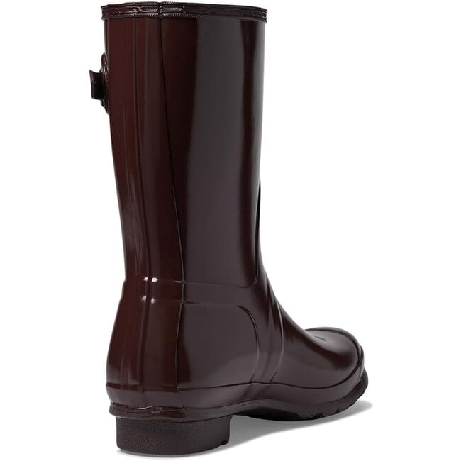 HUNTER WOMEN'S ORIGINAL GLOSS SHORT BOOT - BROWN BOLT