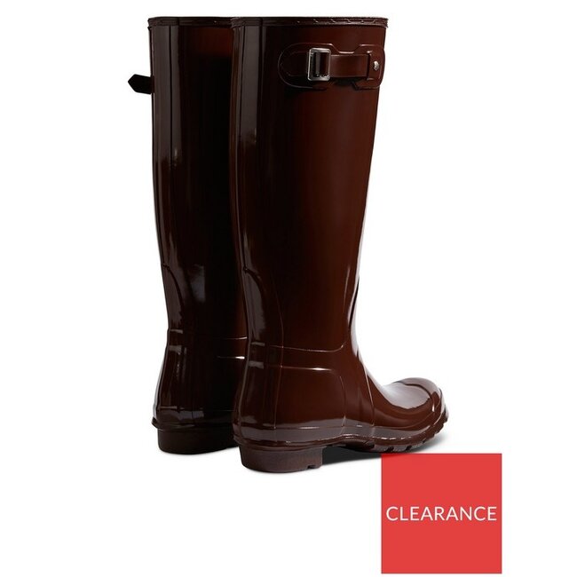 HUNTER WOMEN'S ORIGINAL GLOSS TALL BOOT - BROWN BOLT