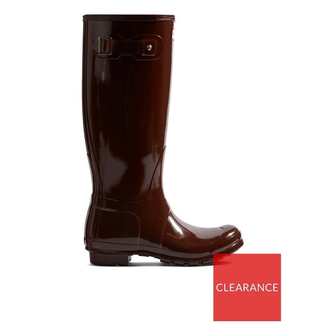 HUNTER WOMEN'S ORIGINAL GLOSS TALL BOOT - BROWN BOLT