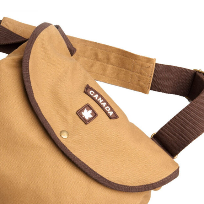 RED CANOE CANADA CANVAS SHOULDER BAG - TAN