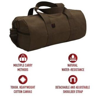ROTHCO 19" CANVAS SHOULDER DUFFLE BAG (WORK BROWN)