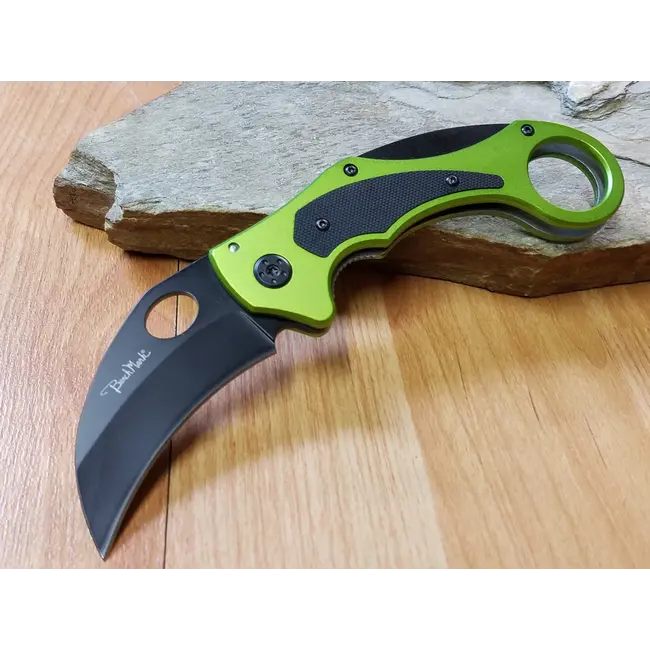 BENCH MARK KNIVES VENOM KARAMBIT - ELECTRIC GREEN