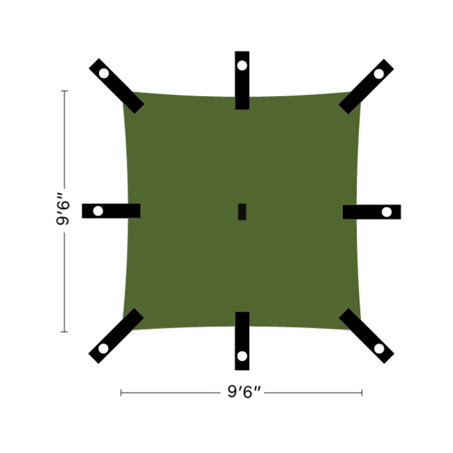 CHINOOK TECHNICAL OUTDOOR HEAVY DUTY TARP 9'6"X9'6"