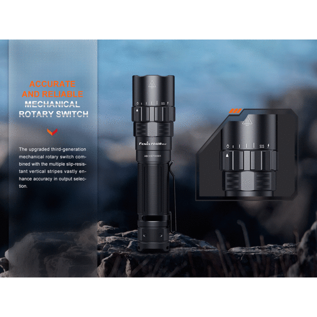 FENIX PD40R V3.0 SUPER BRIGHT MECHANICAL ROTARY SWITCHING FLASHLIGHT