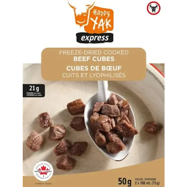 HAPPY YAK FREEZE DRIED COOKED BEEF CUBES