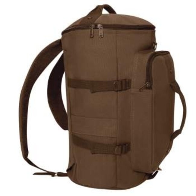 ROTHCO CONVERTIBLE CANVAS DUFFLE BACKPACK - BROWN