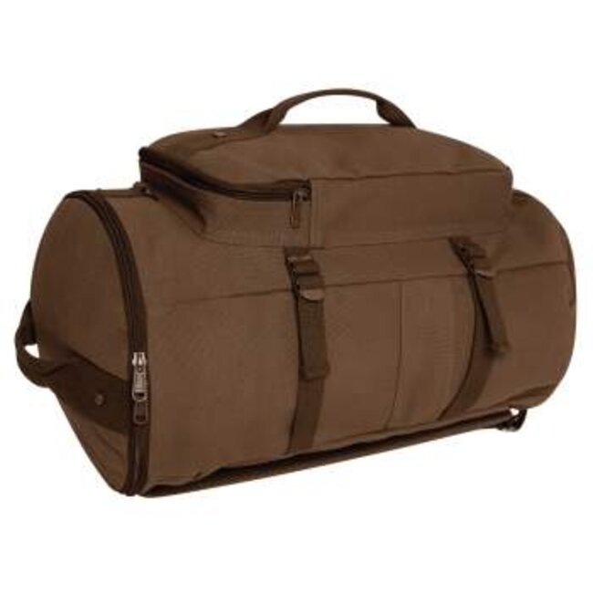 ROTHCO CONVERTIBLE CANVAS DUFFLE BACKPACK - BROWN