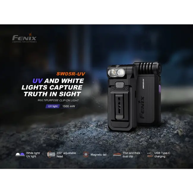 FENIX SW05R-UV MULTIPURPOSE CLIP-ON LIGHT