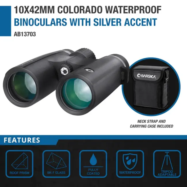 BARSKA OPTICS COLORADO 10X42mm WATERPROOF FOGPROOF BINOCULARS
