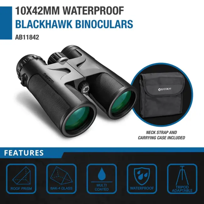 BARSKA OPTICS BLACKHAWK BINOCULAR 10X42 WATERPROOF