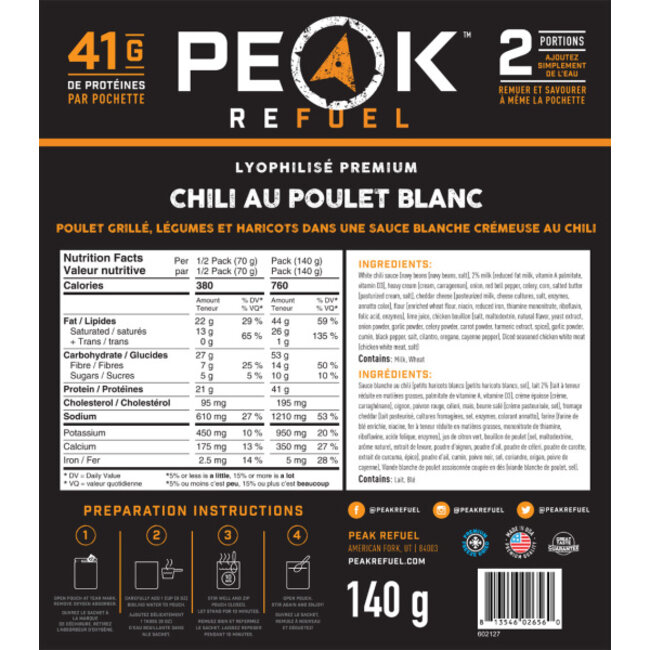 PEAK REFUEL WHITE CHICKEN CHILI