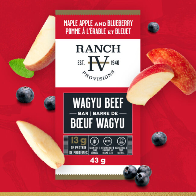 PEAK REFUEL MAPLE , APPLE AND BLUEBERRY WAGYU BEEF PROTEIN BAR