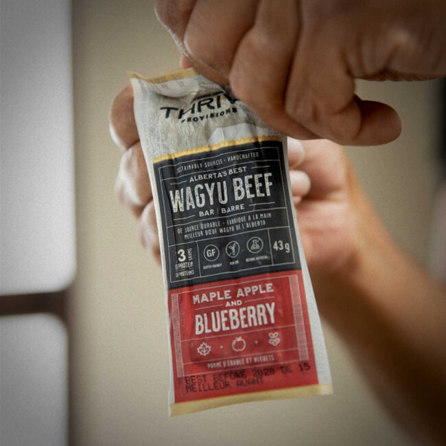 PEAK REFUEL MAPLE , APPLE AND BLUEBERRY WAGYU BEEF PROTEIN BAR