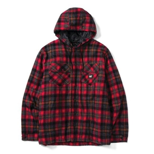 CAT MEN'S HOODED FLANNEL JACKET SHIRT