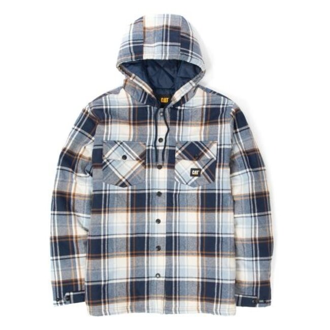 CAT MEN'S HOODED FLANNEL JACKET SHIRT