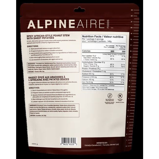 ALPINEAIRE Spicy African Style Peanut Stew