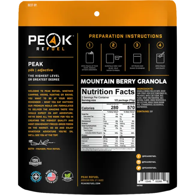 PEAK REFUEL MOUNTAIN BERRY GRANOLA