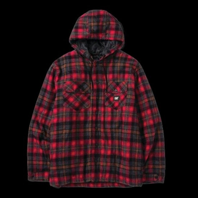 CAT MEN'S HOODED FLANNEL JACKET SHIRT